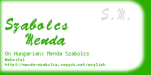 szabolcs menda business card